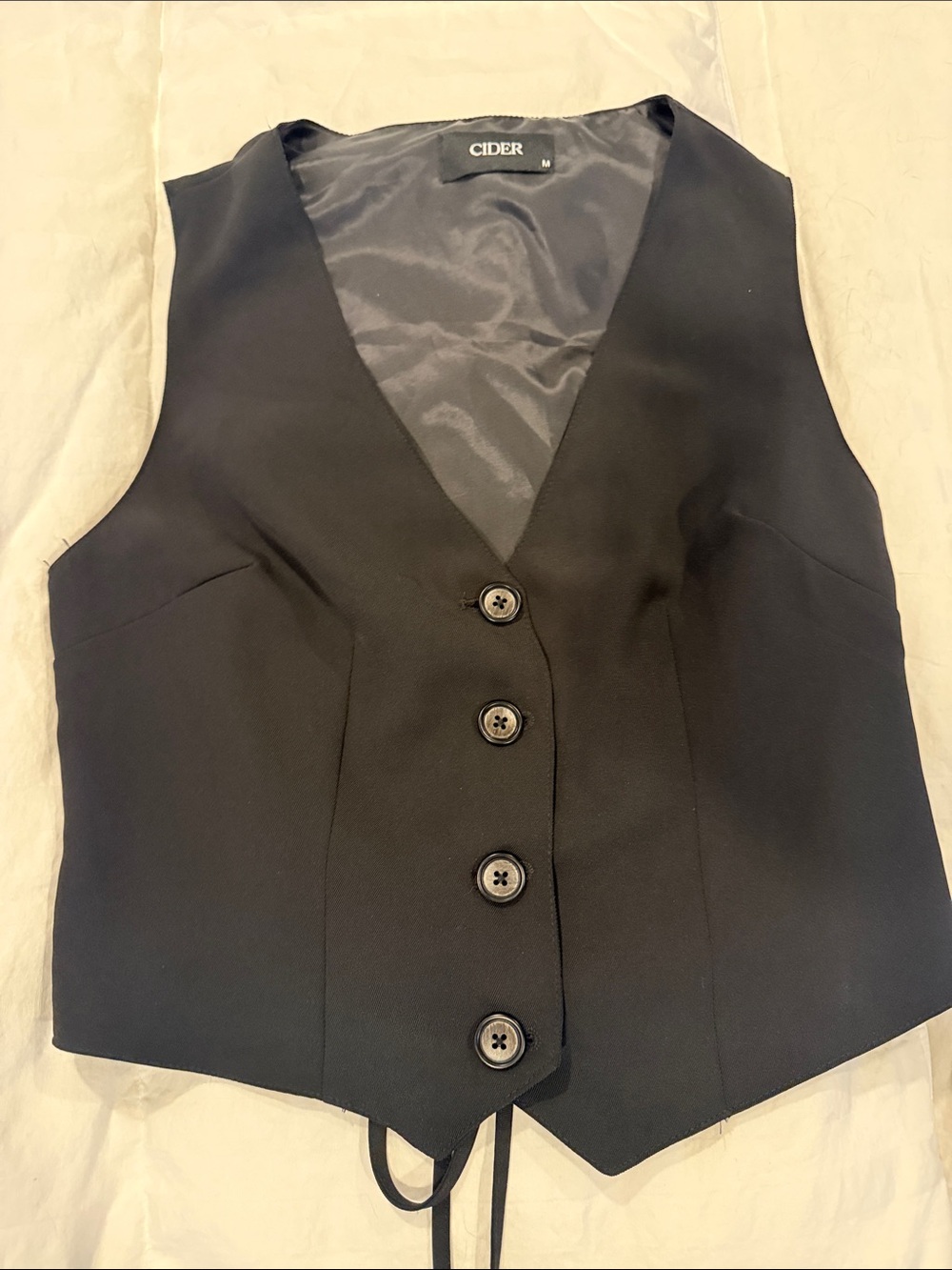 Cider Black Button-Front Women's Vest